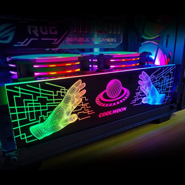 Cool Month Rgb Light Board Power Supply Compartment Light-Emitting Side Panel Chassis Graphics Card Bracket Rgb Color-Changing Led Power Light-Emitting Light Board - Image 7