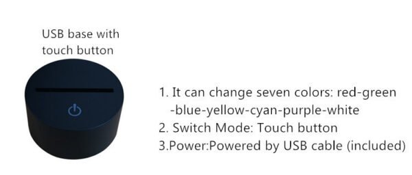 World Tank 3D Light Colorful Touch LED Visual light - Image 6