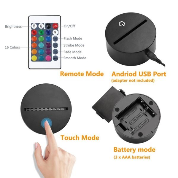 World Tank 3D Light Colorful Touch LED Visual light - Image 4