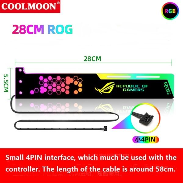 Cool Month Rgb Light Board Power Supply Compartment Light-Emitting Side Panel Chassis Graphics Card Bracket Rgb Color-Changing Led Power Light-Emitting Light Board - Image 6