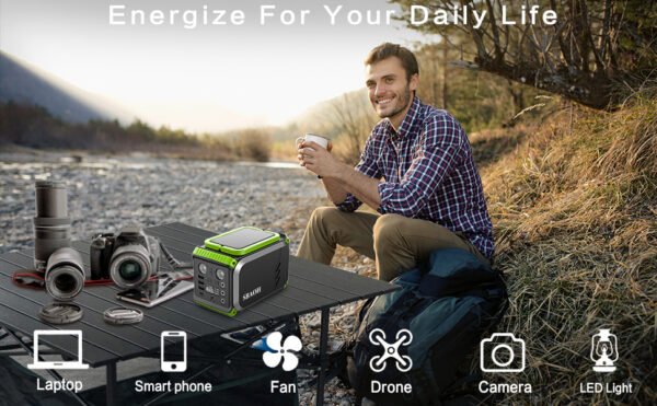 110V Camping Power Station,148Wh 200 W Solar Generator,40000mAh Emergency Power Supply Home Battery Backup For Camping - Image 4