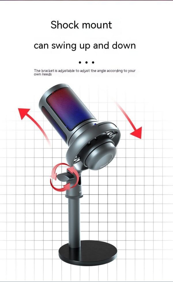 Condenser Microphone RGB Colorful Live Broadcast Wired Microphone - Image 9