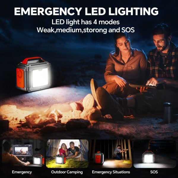 300W Portable Power Station, 296Wh Backup Lithium Battery, Solar Generator For Outdoors Camping Travel Hunting Blackout ,60W Solar Panel Is Included - Image 3