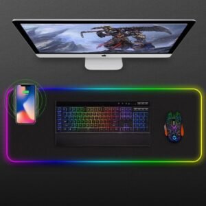 Wireless Charger LED Light Colorful RGB Glowing Mouse Pad