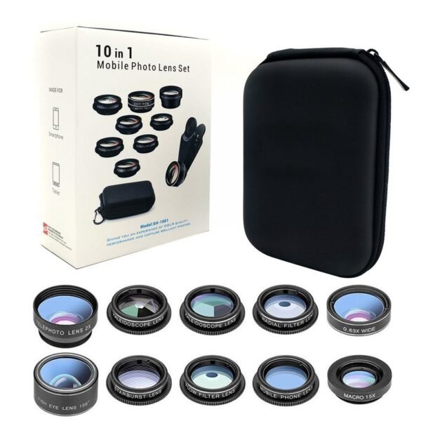 Ten in one set of fisheye lens with external camera lens - Image 4