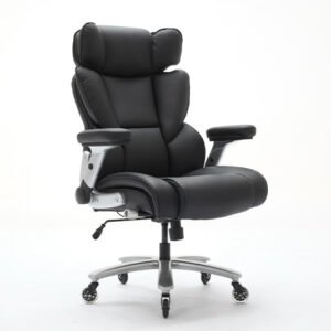 Big And Tall Office Chair 500lbs With Adjustable Lumbar Support, Executive Office Chair With Flip-up Armrest And Wider Seat, Ergonomic Leather Chair Breathable Cannot Be Sold On Temu