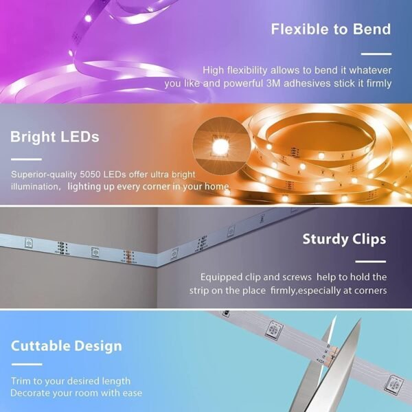 RGB Music Bluetooth Intelligent Low-voltage LED Light Strip - Image 4