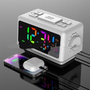 RGB Colorful LED Mirror Clock Electronic Clock