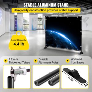VEVOR Telescopic Backdrop Banner Stand Banner Stand Adjustable Step And Repeat Backdrop Banner Stand Retractable Banner Stand With Carrying Bag