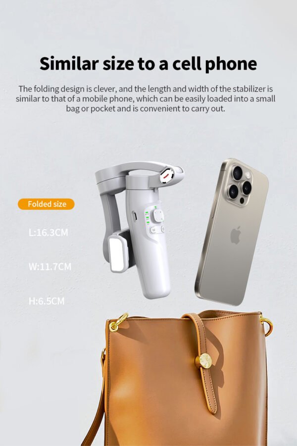 M1 Hand-held Tripod Head Three-axis Mobile Phone Stabilizer - Image 6