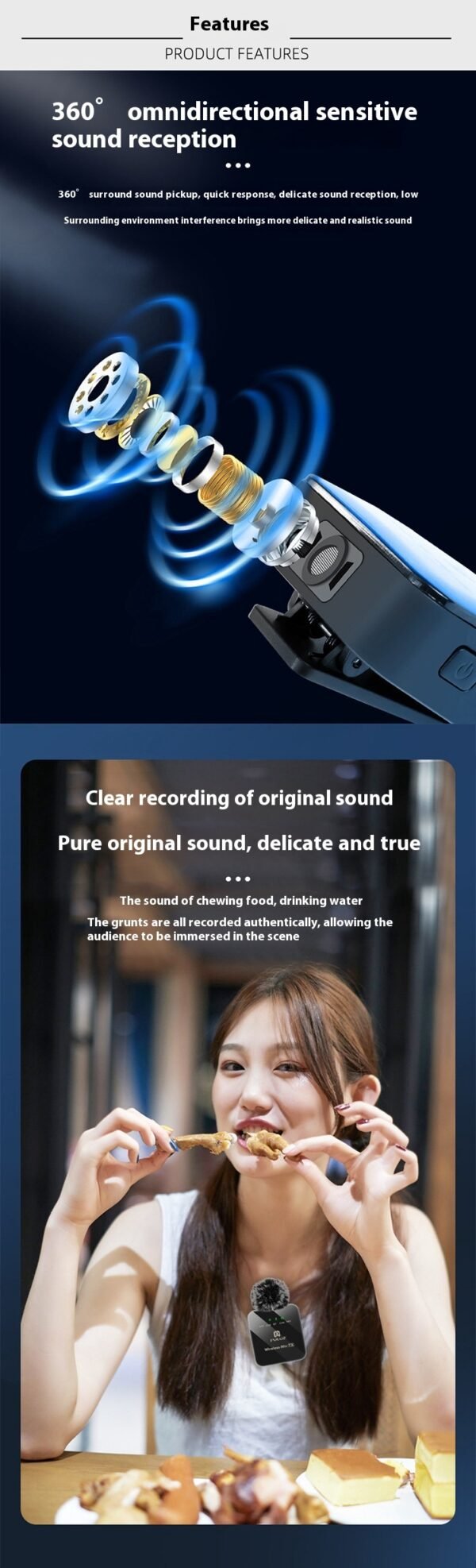 Wireless Neckline Clip Microphone Mouthpiece Outdoor - Image 7