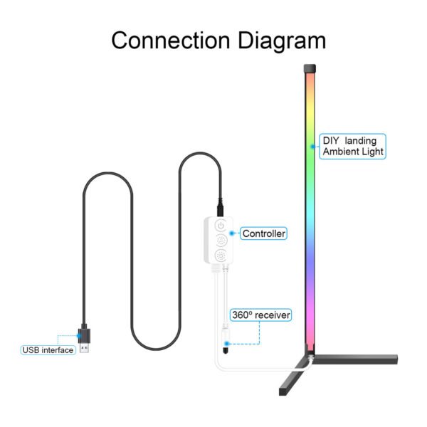 LED Corner  Rgb Atmosphere Disassembly Splicing Network Red  Floor Lamp - Image 6