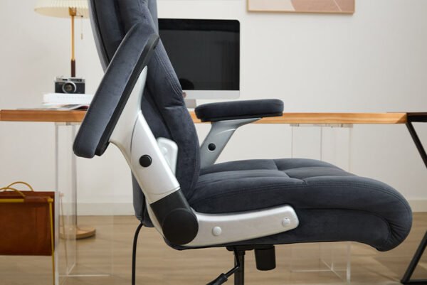 Big And Tall Office Chair 500lbs With Adjustable Lumbar Support, Fabric Executive Computer Chair With 2D Flip-up Armrests, Ergonomic Chair Quiet Rubber Wheels, Extra Wide Seat, Adjustable Headrest - Image 6
