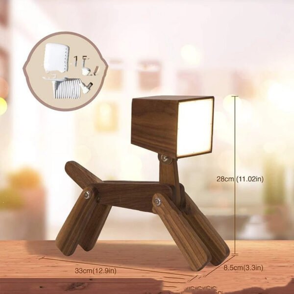 Wooden Adjustable Dog Desk Lamp Creative Children's Reading Lamp - Image 4