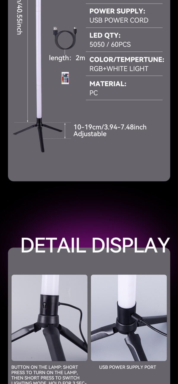 LED Corner Ambience Light Split Floor Bedroom Decoration RGB Remote Control Floor Lamp - Image 10