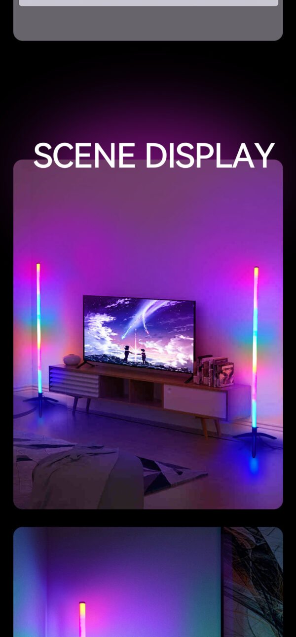 LED Corner Ambience Light Split Floor Bedroom Decoration RGB Remote Control Floor Lamp - Image 4