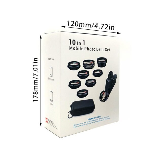 Ten in one set of fisheye lens with external camera lens - Image 6