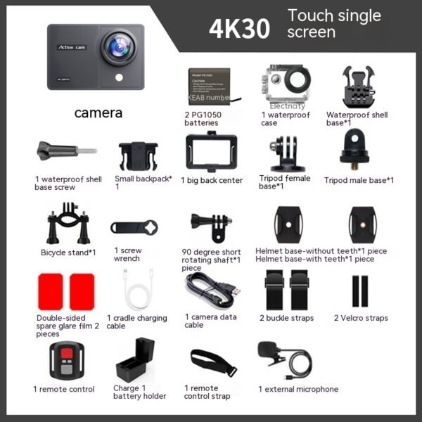 Waterproof 30 M True 4K Riding Camera Anti-shake Wide Angle HD Action Camera - Image 4