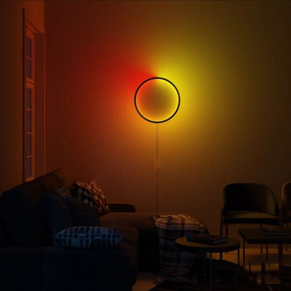 Nordic Minimalist RGB Modern LED Circular Wall Lamp - Image 3