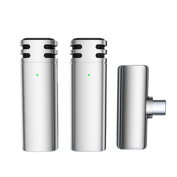Double Microphone Wireless Collar Clip Microphone Outdoor Short Video Recording Live Broadcast Small Microphone - Image 2