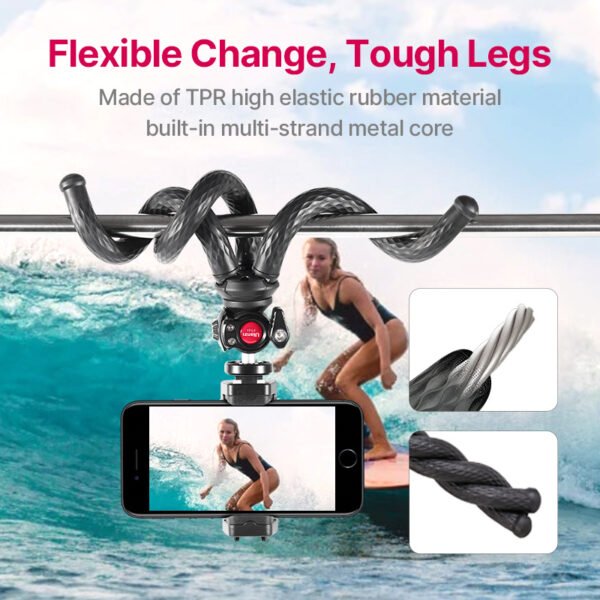 Black Octopus Mobile Phone Clip Gimbal Tripod Set - Image 2