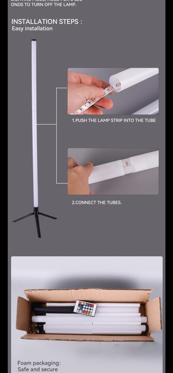 LED Corner Ambience Light Split Floor Bedroom Decoration RGB Remote Control Floor Lamp - Image 7