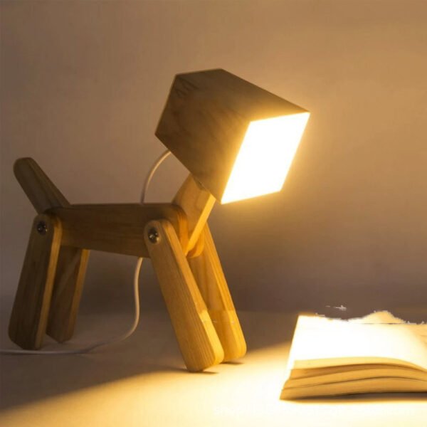 Wooden Adjustable Dog Desk Lamp Creative Children's Reading Lamp - Image 3